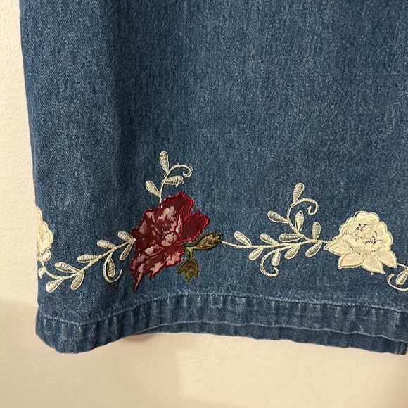 Embroidered Denim Skirt - Picture 2 of 4